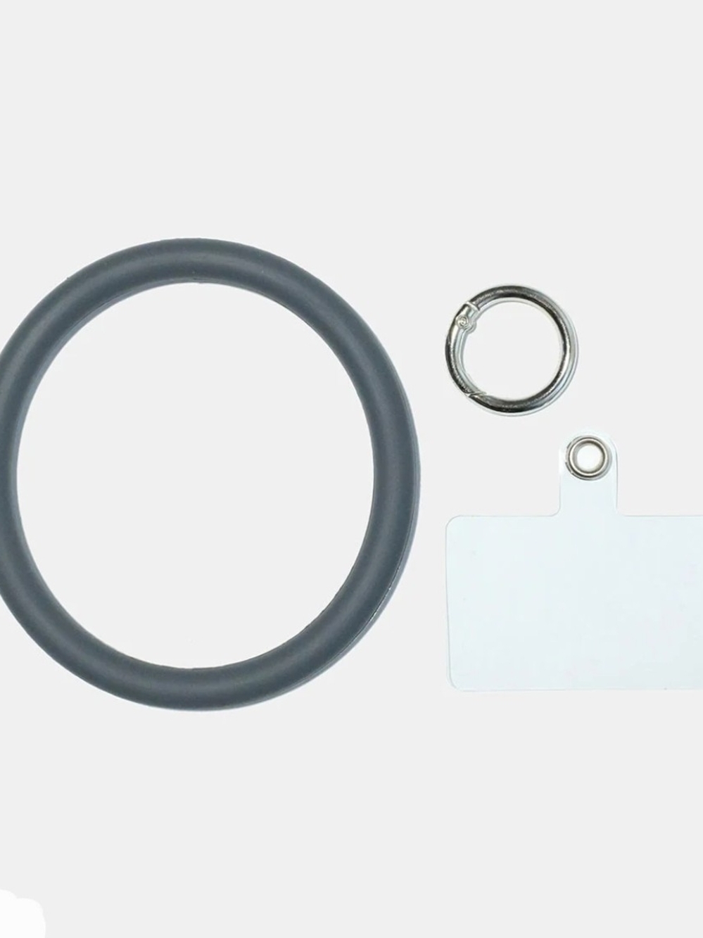 Dark Gray Silicone Bangle Phone Keychain Holder BNIB